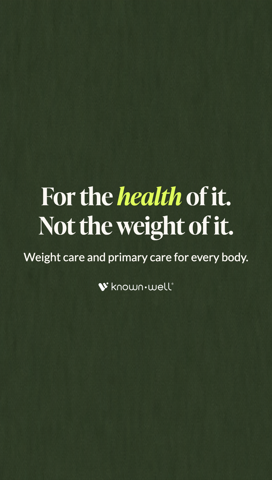 07. Type only: for the health of it, not the weight of it